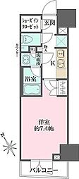 ルフォンプログレス四谷 1Kの間取図画像
