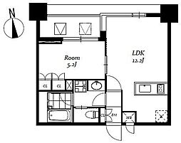 レジディア日本橋馬喰町3 1LDKの間取図画像