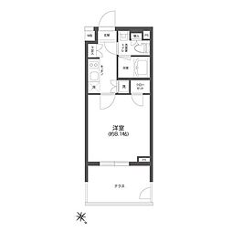 GRANPASEO四谷若葉 1Kの間取図画像