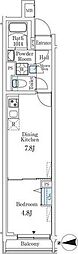 ロスアルコス千駄木 1DKの間取図画像