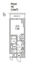 RESIDIA日本橋馬喰町2 1Kの間取図画像