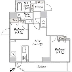 リテラス浅草橋イースト 2LDKの間取図画像