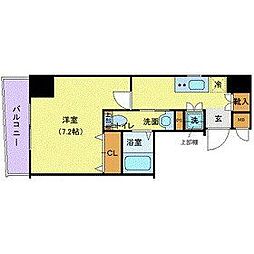 GALICIA日本橋水天宮2 1Kの間取図画像