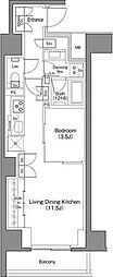 ザ・パークハビオ日本橋馬喰町 1LDKの間取図画像