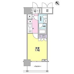 常盤レジデンシア荻窪 1Kの間取図画像