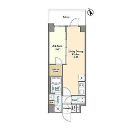 Due南砂町 1LDKの間取図画像