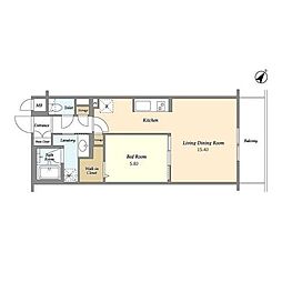 ブレス北新宿 1LDKの間取図画像
