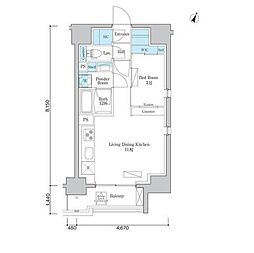 ORSUS板橋本町 1LDKの間取図画像