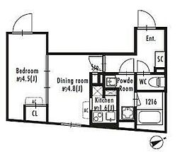 GRANPASEO西新宿 1DKの間取図画像