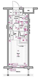 THEPREMIUMCUBEG東中野 1Kの間取図画像