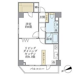 KDXレジデンス文京湯島 1LDKの間取図画像