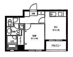 ラクラス田原町 1DKの間取図画像