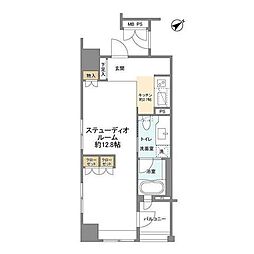 クオス銀座エスト・プルミエ ワンルームの間取図画像