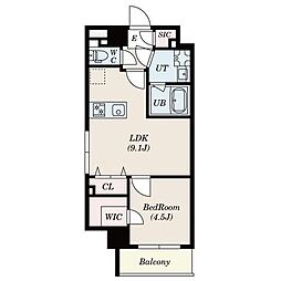 S-RESIDENCE瑞江 1SLDKの間取図画像
