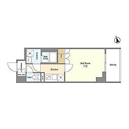 OPENBLOOM綾瀬 1Kの間取図画像