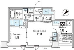 IS銀座 1LDKの間取図画像