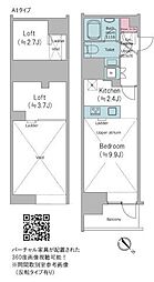クロスレジデンス大崎 ワンルームの間取図画像