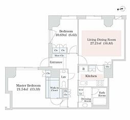 泉ガーデンレジデンス 2LDKの間取図画像