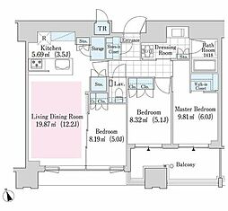 大崎ガーデンレジデンス 3LDKの間取図画像