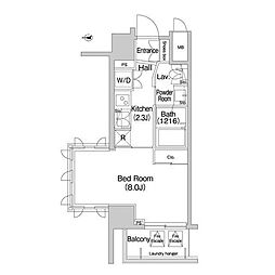 コンフォリア麻布EAST 1Kの間取図画像