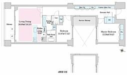 ラ・トゥール目白御留山 2LDKの間取図画像