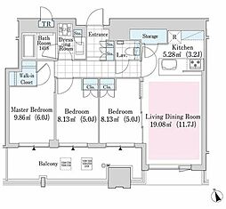 大崎ガーデンレジデンス 3LDKの間取図画像