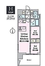 クレストコート東陽町 2LDKの間取図画像