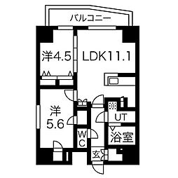 プレール・ドゥーク文京本郷 1SLDKの間取図画像