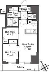BluRock後楽園 2LDKの間取図画像