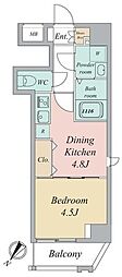 グランカーサ曳舟 1DKの間取図画像