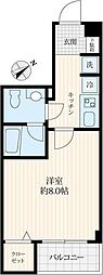 Log門前仲町 1Kの間取図画像