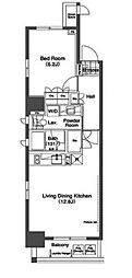 コンフォリア日本橋人形町 1LDKの間取図画像
