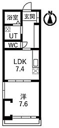 シティコート目黒1号棟 1LDKの間取図画像