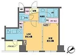 カスタリア北上野 1LDKの間取図画像