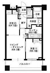 クリオ文京小石川 2LDKの間取図画像
