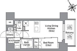 台東区蔵前4丁目マンション 1LDKの間取図画像