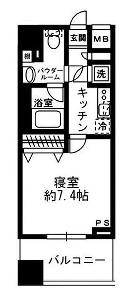 東京都新宿区荒木町(賃貸マンション1K・7階・24.20㎡)の写真 その2