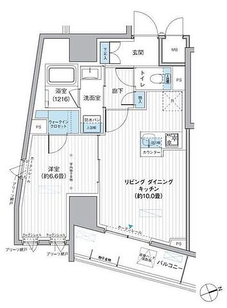 東京都台東区駒形１丁目(賃貸マンション1LDK・7階・42.49㎡)の写真 その2