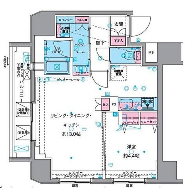 東京都台東区鳥越１丁目(賃貸マンション1LDK・11階・43.70㎡)の写真 その2