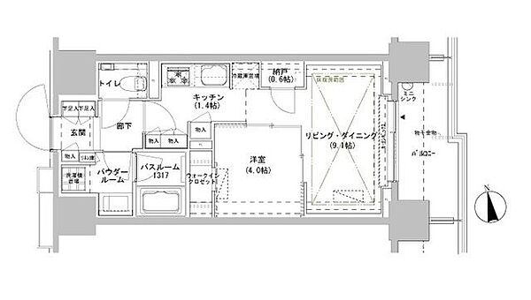 東京都新宿区南山伏町(賃貸マンション1LDK・2階・40.01㎡)の写真 その2