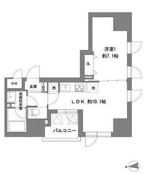 東京都台東区東上野１丁目(賃貸マンション1LDK・4階・40.44㎡)の写真 その2