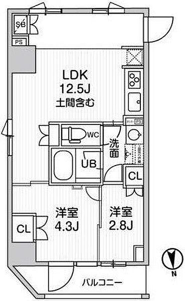 東京都台東区小島２丁目(賃貸マンション2LDK・6階・41.56㎡)の写真 その2