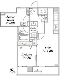 都営三田線 千石駅 徒歩10分の賃貸マンション 4階1SLDKの間取り