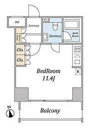 コートヒルズ広尾南 ワンルームの間取図画像