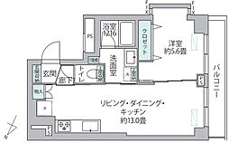 ライオンズマンション目黒青葉台タウンハウス 1LDKの間取図画像