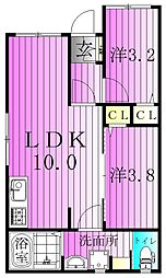 リザーブ北綾瀬 2LDKの間取図画像