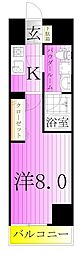 マーロ千住クレストタップ 1Kの間取図画像