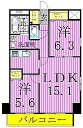 RoyalKJ 2LDKの間取図画像