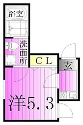 AmitieOjikamiya 1Kの間取図画像
