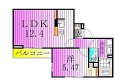 エクセル3 1LDKの間取図画像